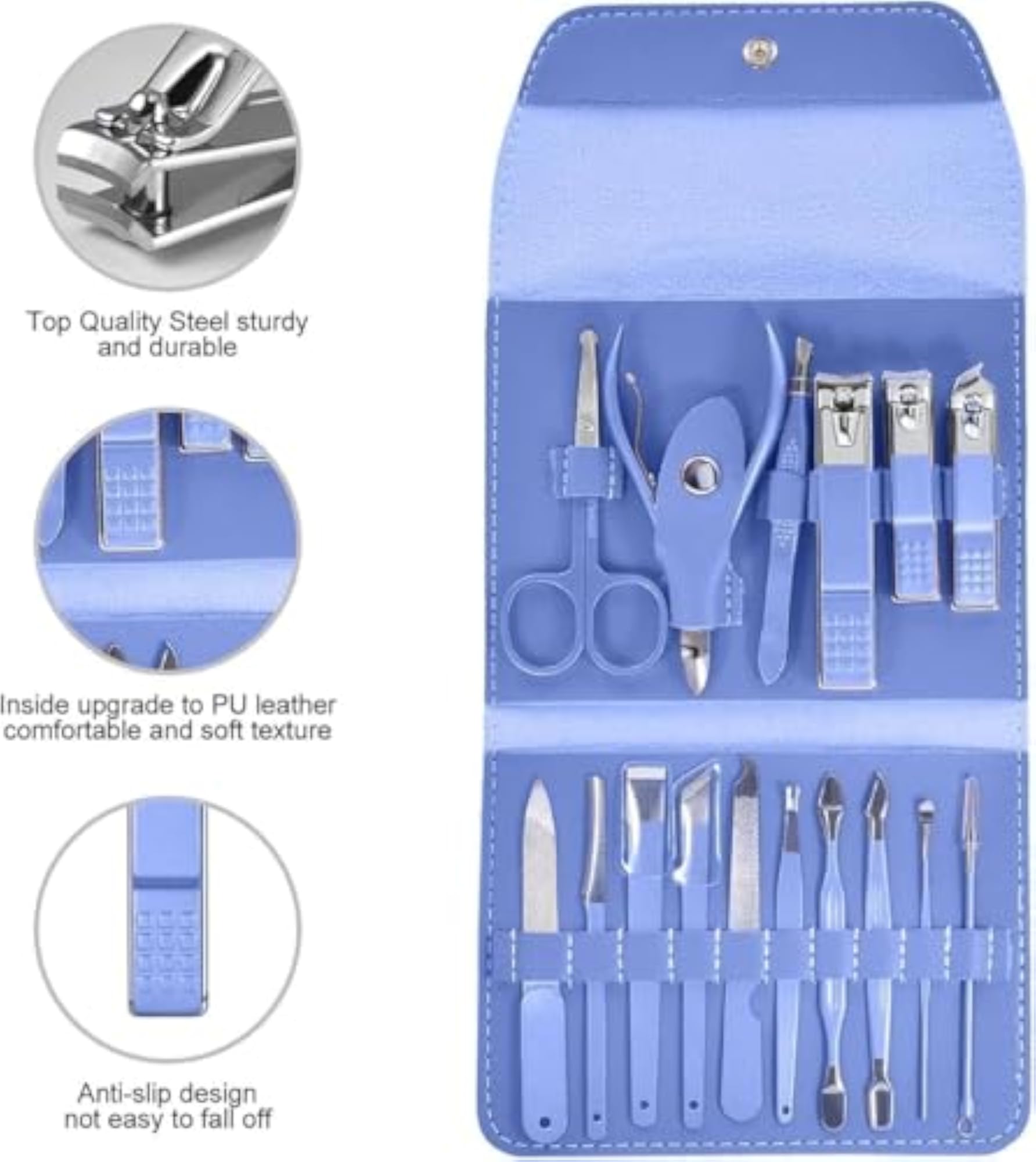Manicure Pedicure Kit, Stainless Steel Nail Clipper & Grooming Tool Set